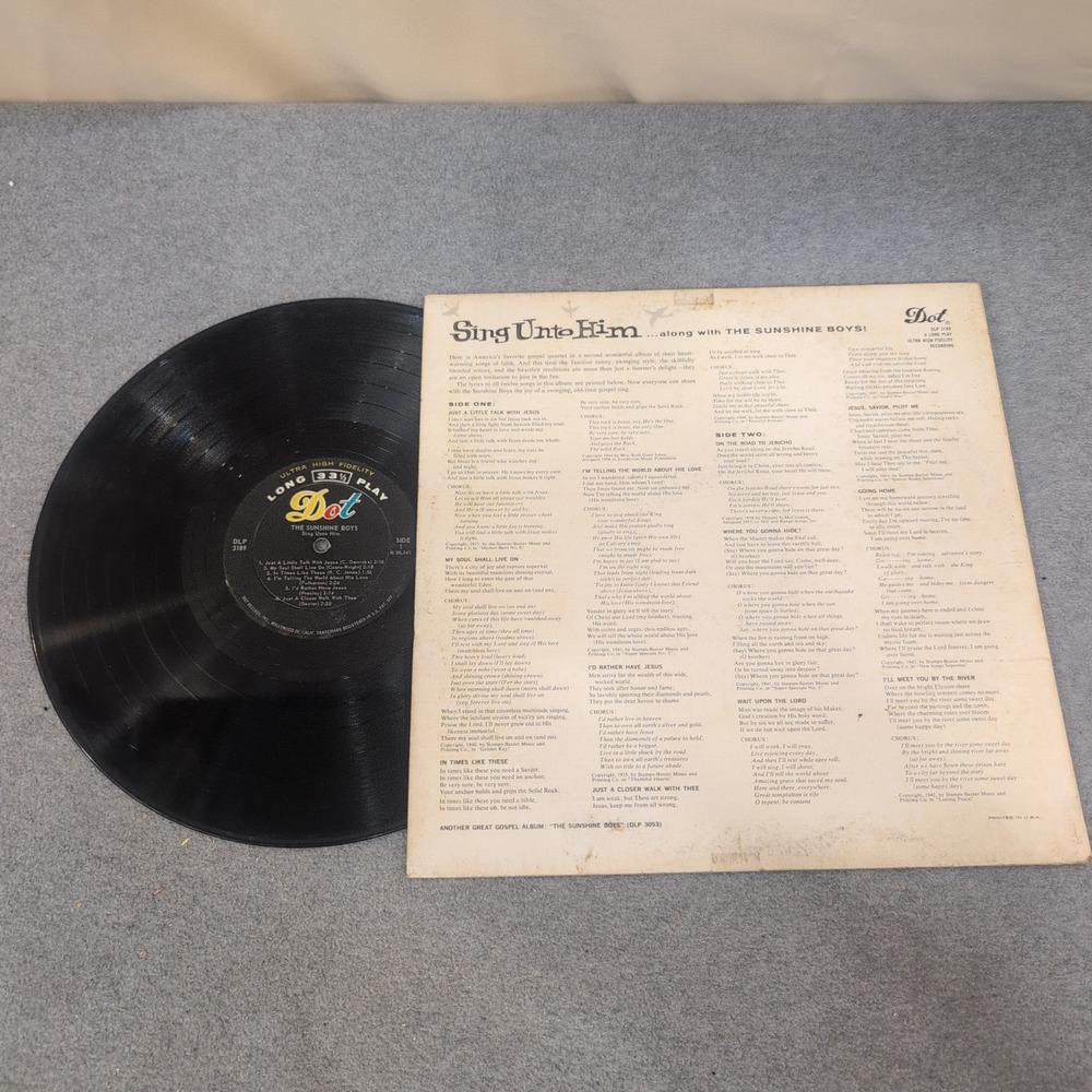 The Sunshine Boys Sing Unto Him Vinyl LP Dot DLP 3189 Gospel - Picture 2 of 2